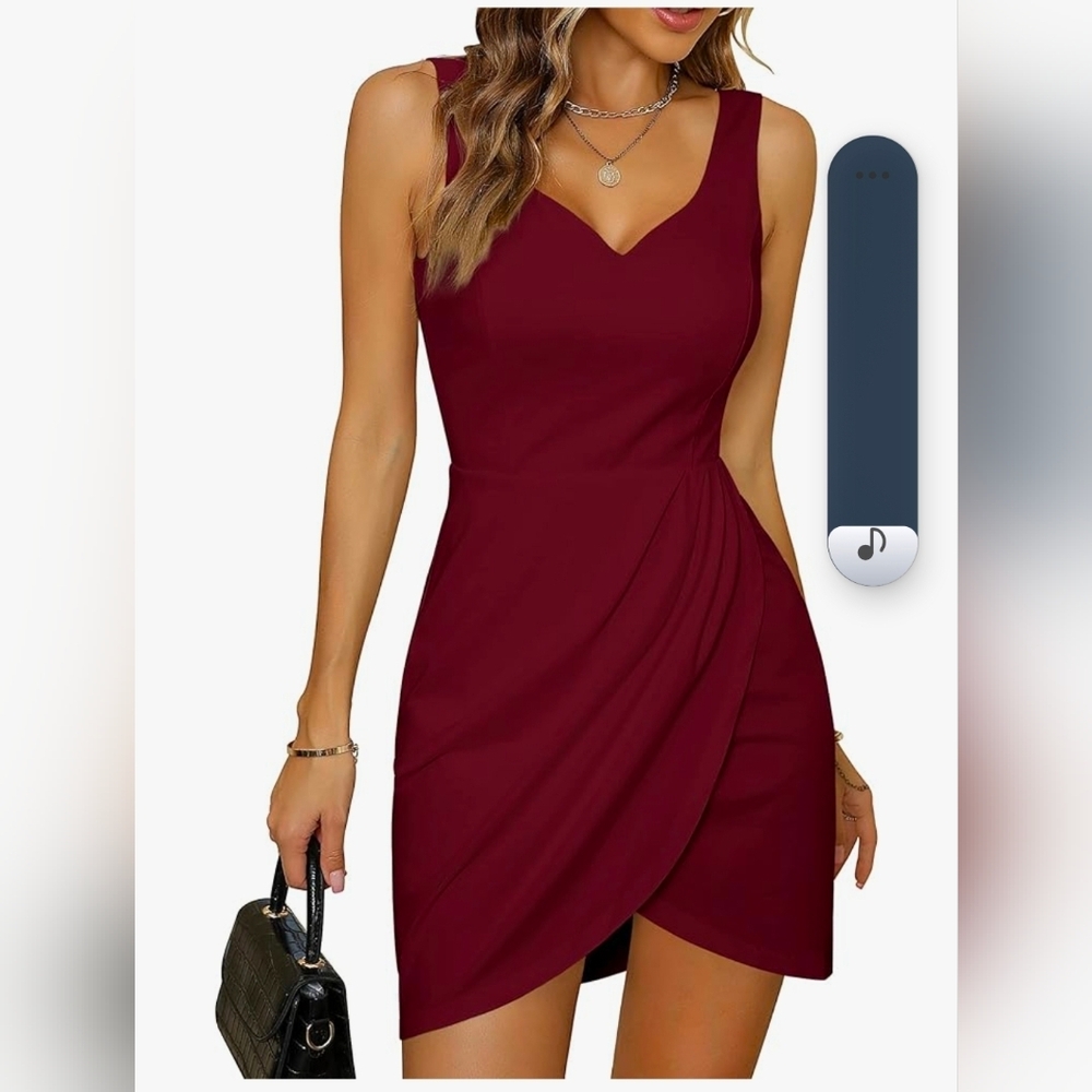 Elegant Burgundy Sleeveless Dress
